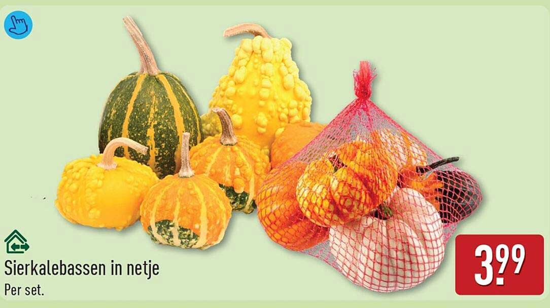 Sierkalebassen in netje