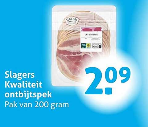Slagers Kwaliteit ontbijtspek Pak van 200 gram