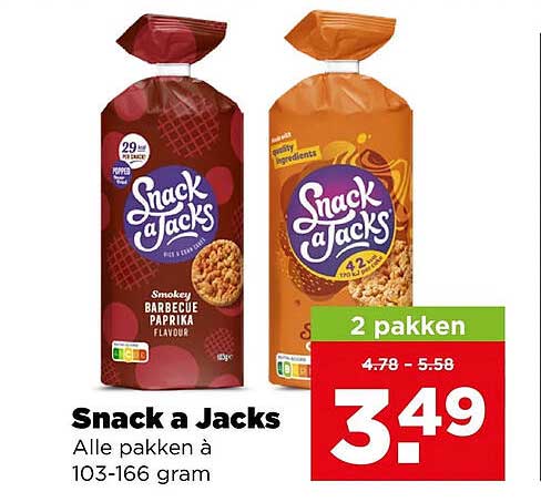 Snack a Jacks Alle pakken à 103-166 gram 2 pakken