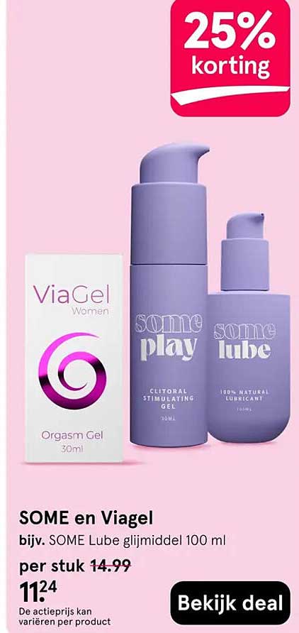 SOME en Viagel bijv. SOME Lube glijmiddel 100 ml 25% korting
