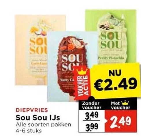 Sou Sou ijs Alle soorten pakken 4-6 stuks