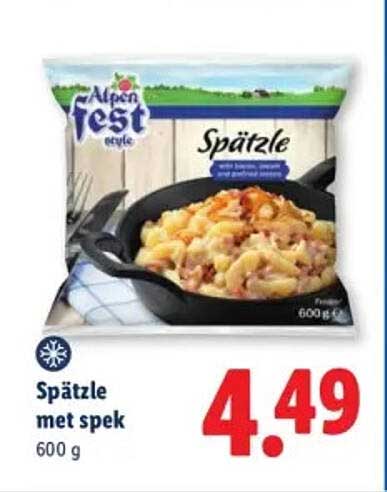 Spätzle met spek