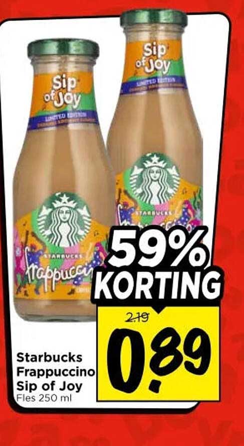 Starbucks Frappuccino Sip of Joy Fles 250 ml 59% KORTING