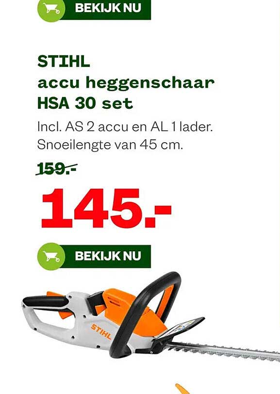 STIHL accu heggenschaar HSA 30 set