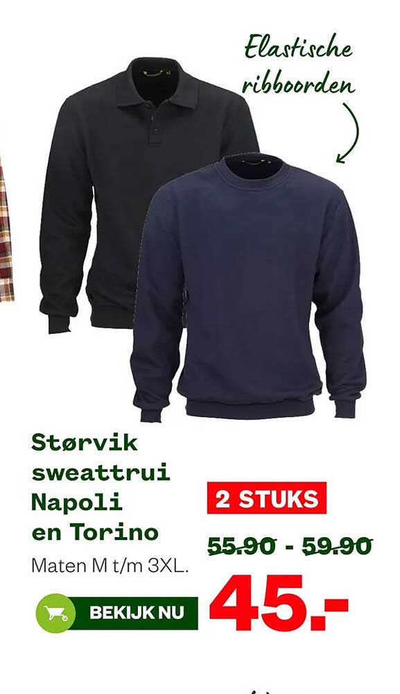 Størvik sweattrui Napoli en Torino 2 STUKS