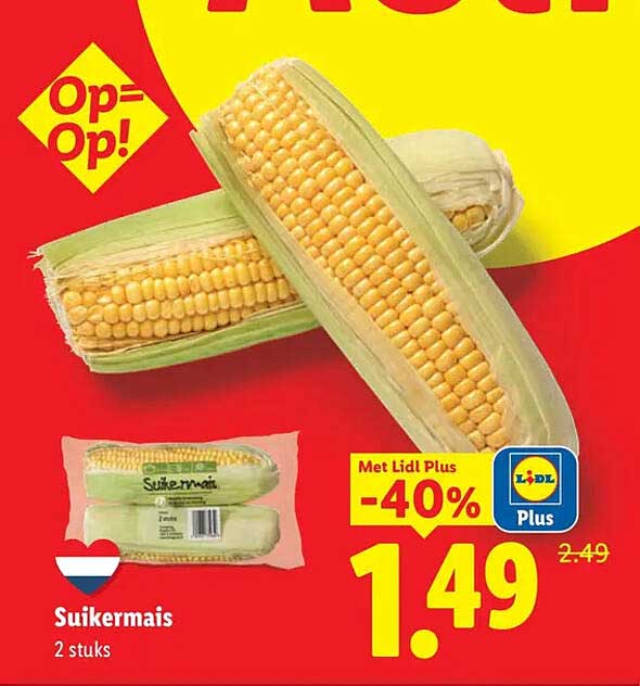 Suikerm​ais 2 stuks Met Lidl Plus -40%