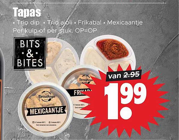 Tapas Trio dip • Trio aioli • Frikabal • Mexicaantje