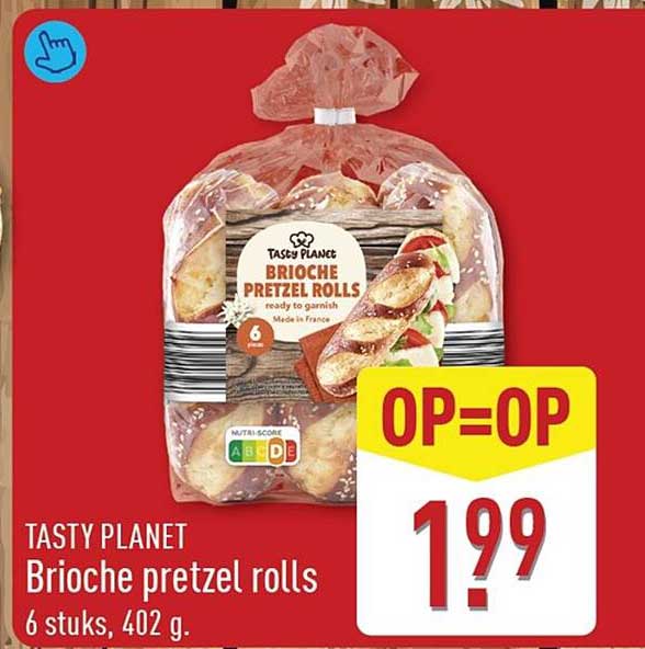 Tasty Planet Brioche pretzel rolls 6 stuks, 402 g. OP=OP