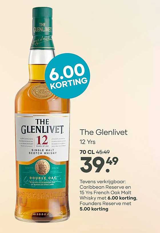 The Glenlivet 12 Yrs 6.00 KORTING