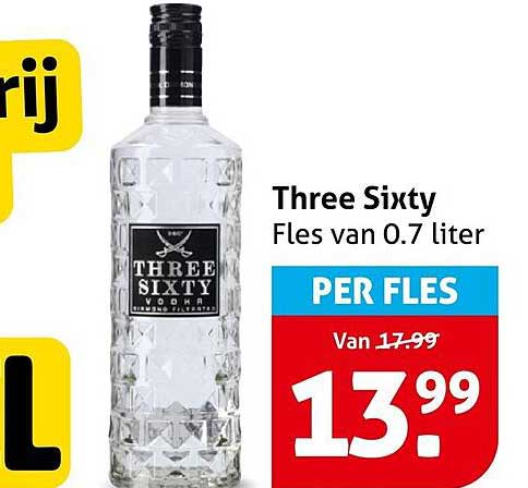 Three Sixty Fles van 0,7 liter PER FLES