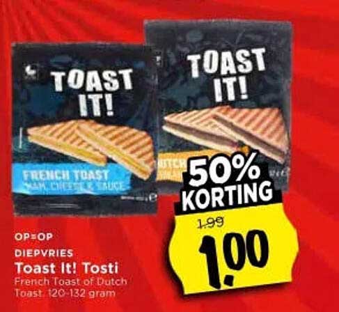 Toast It! Tosti French Toast of Dutch Toast 50% korting