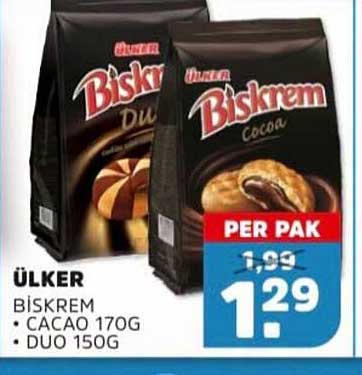 ÜLKER BISKREM CACAO 170G DUO 150G PER PAK