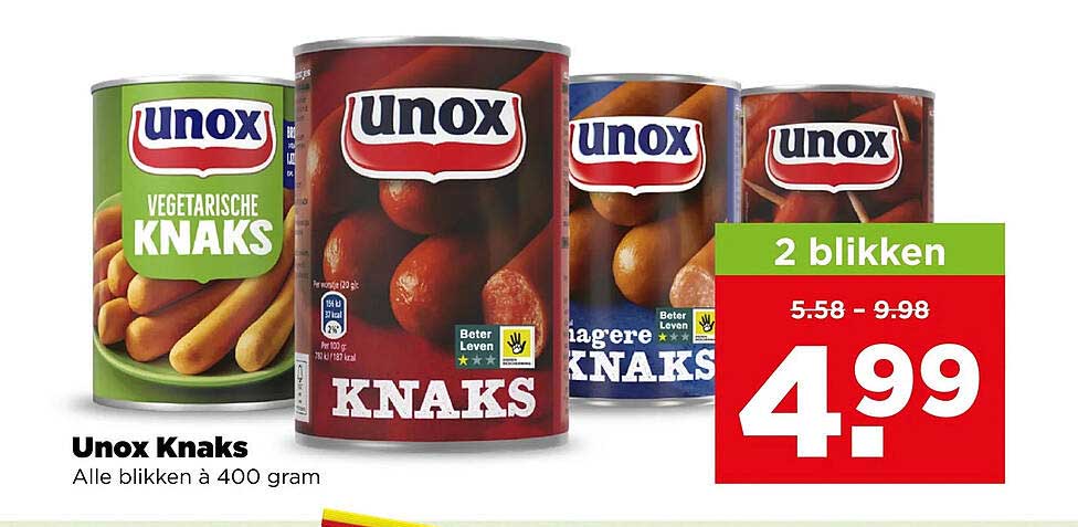 Unox Knaks Alle blikken à 400 gram 2 blikken