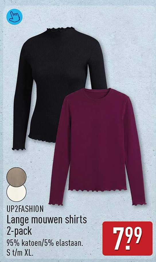UP2FASHION Lange mouwen shirts 2-pack