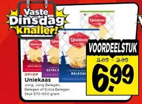 Vaste Dinsdag knaller! Unic kaas voordeelstuk