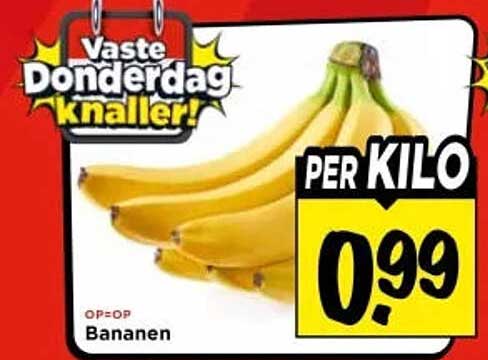 Vaste Donderdag knaller! Bananen PER KILO