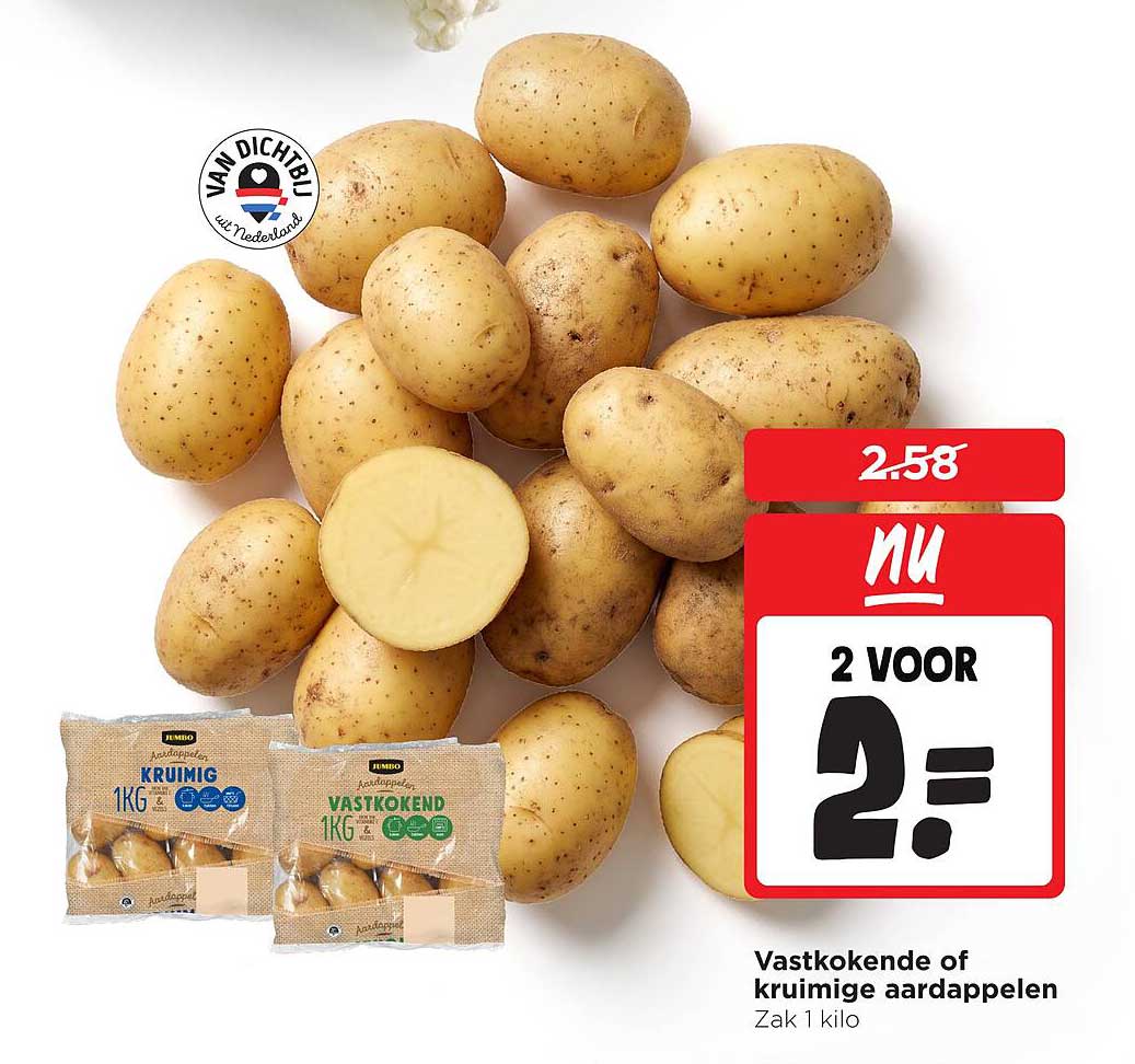 Vastkokende of kruimige aardappelen Zak 1 kilo