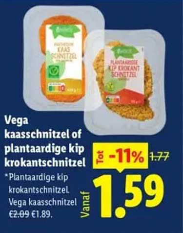 Vega kaasschnitzel of plantaardige kip krokantschnitzel