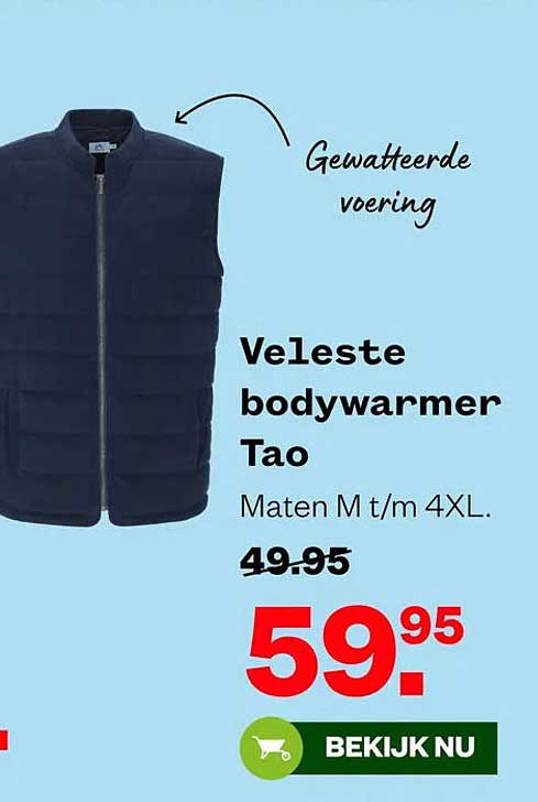 Veleste bodywarmer Tao