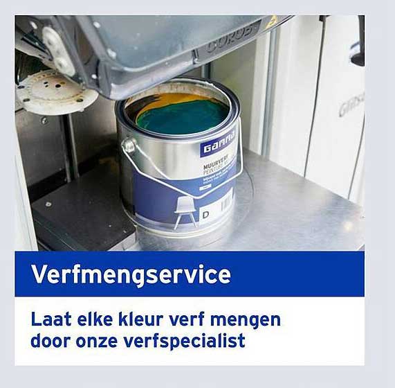 Verfmengservice Laat elke kleur verf mengen door onze verfspecialist