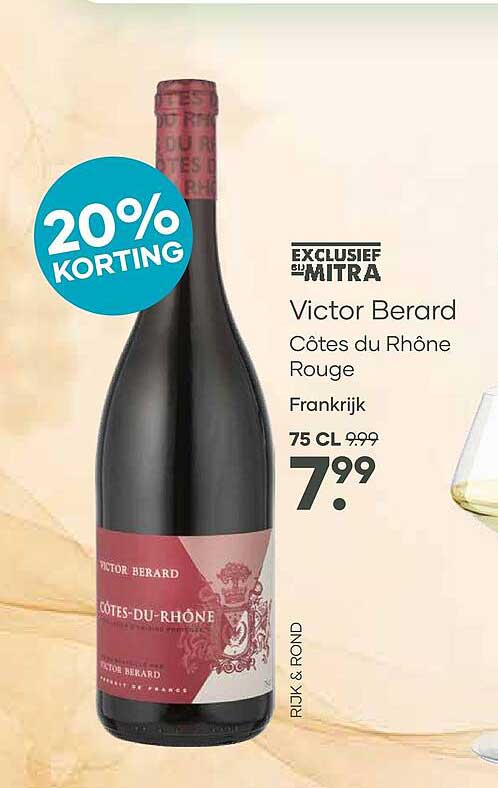 Victor Berard Côtes du Rhône Rouge Frankrijk 75 CL 20% KORTING