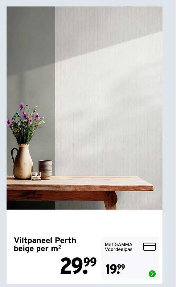 Viltpaneel Perth beige per m²
