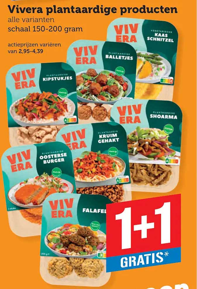 Vivera plantaardige producten 1+1 gratis