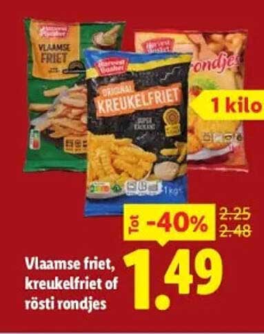 Vlaamse friet, kreukelfriet of rösti rondjes