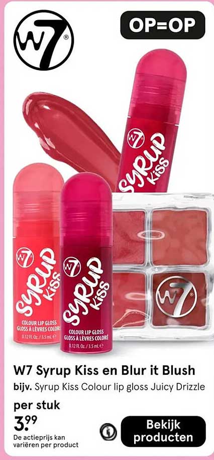 W7 Syrup Kiss en Blur it Blush
