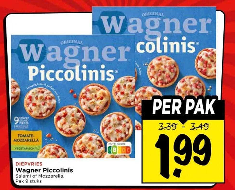 Wagner Piccolinis Salami of Mozzarella, Pak 9 stuks