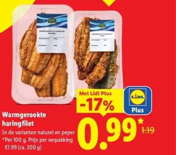 Warmgerookte haringfilet