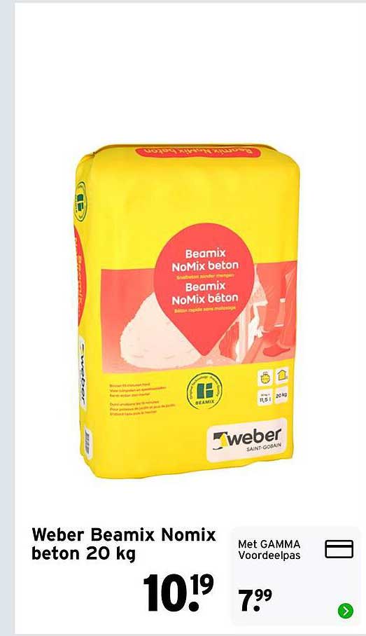 Weber Beamix Nomix beton 20 kg