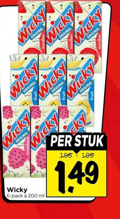 Wicky 6-pack à 200 ml PER STUK