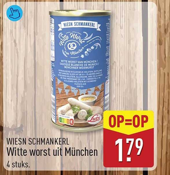 WIESN SCHMANKERL Witte worst uit München 4 stuks OP=OP