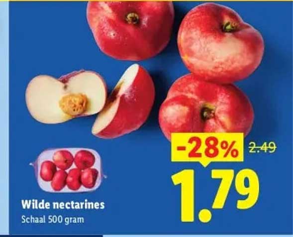 Wilde nectarines Schaal 500 gram -28%