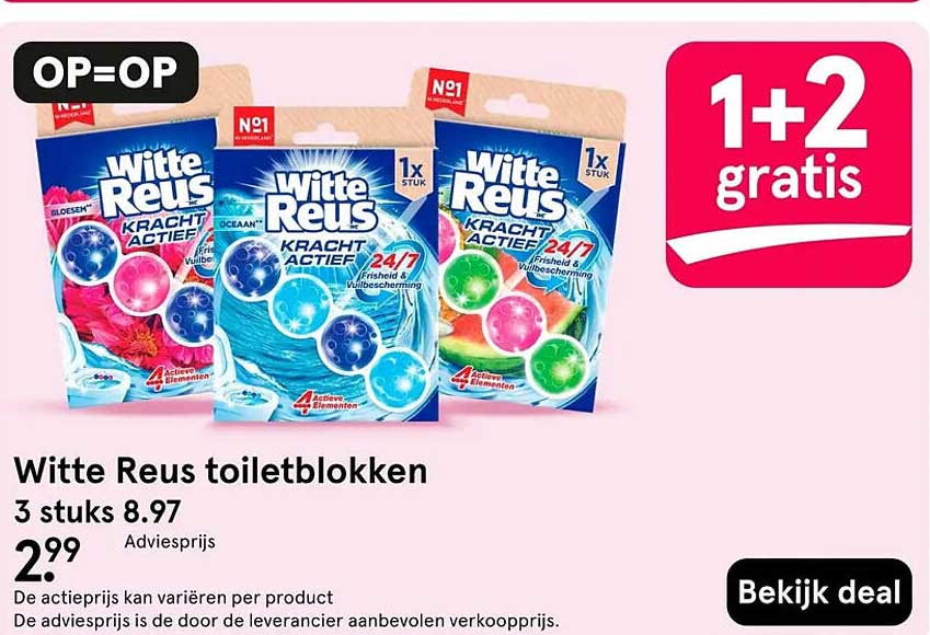 Witte Reus toiletblokken 1+2 gratis