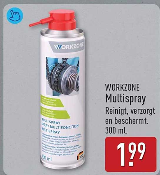 WORKZONE Multispray Reinigt, verzorgt en beschermt. 300 ml.