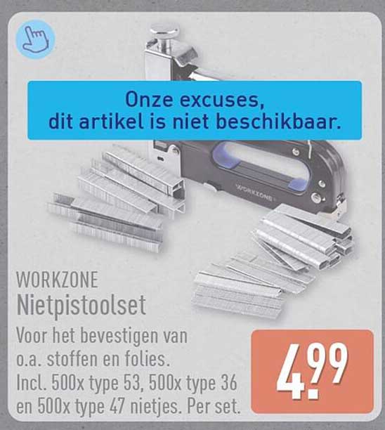WORKZONE Nietpistoolset