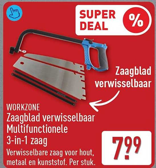 WORKZONE Zaagblad verwisselbaar Multifunctionele 3-in-1 zaag