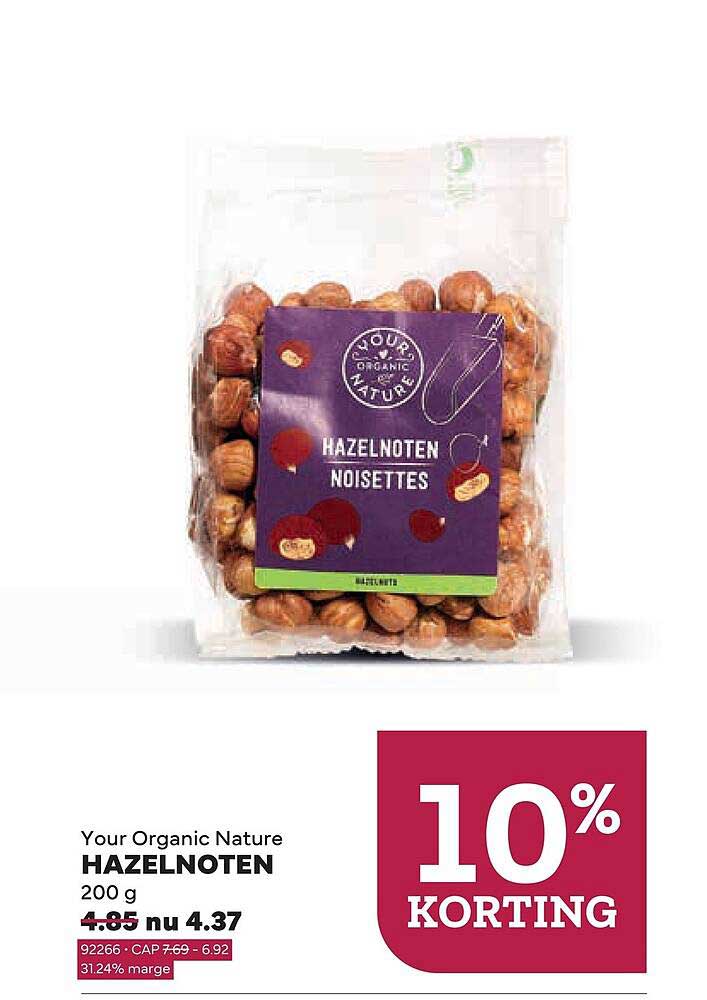 Your Organic Nature HAZELNOTEN 200 g 10% KORTING