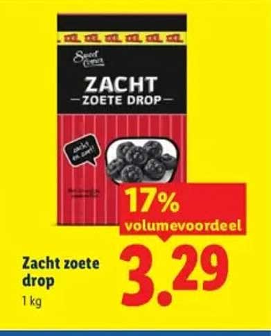 Zacht zoete drop 17% volumevoordeel