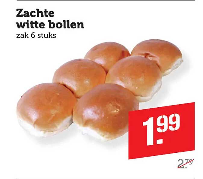 Zachte witte bollen zak 6 stuks