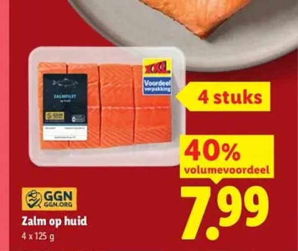 Zalm op huid 4 stuks 40% volumevoordeel