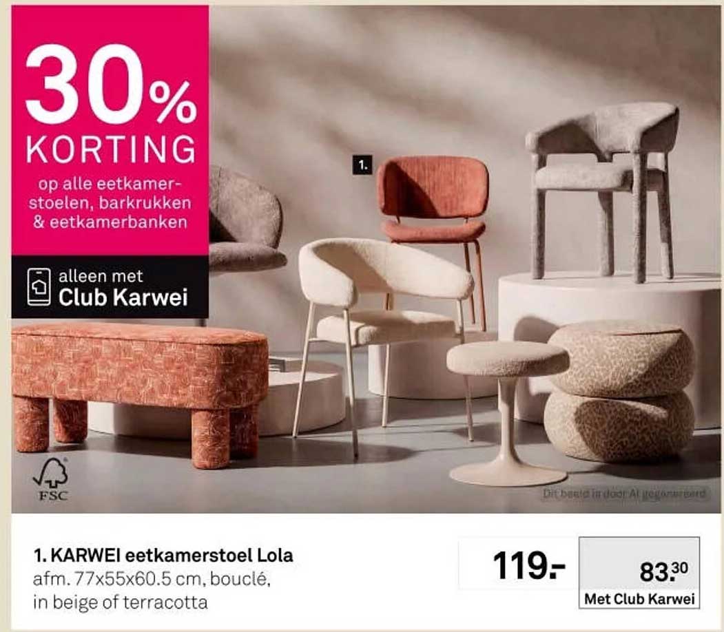 1. KARWEI eetkamerstoel Lola