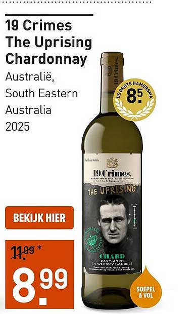 19 Crimes The Uprising Chardonnay Australië, South Eastern Australia 2025