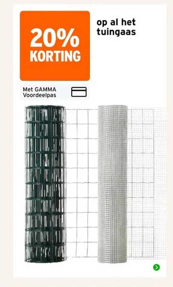 20% KORTING op al het tuingaas