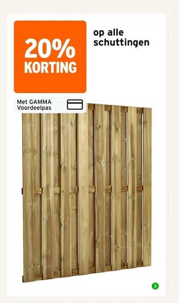 20% KORTING op alle schuttingen Met GAMMA Voordeelpas