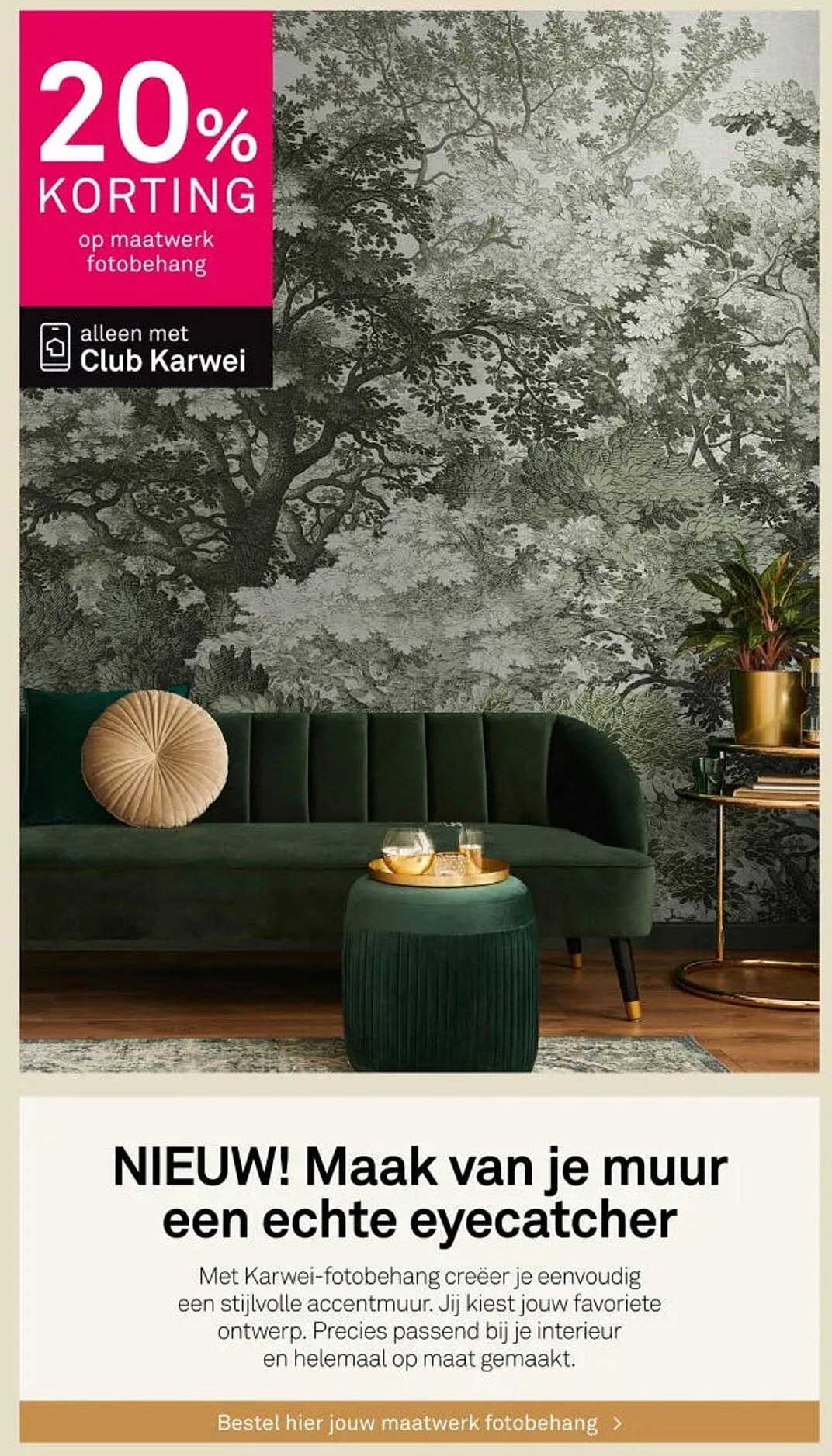 20% KORTING op maatwerk fotobehang