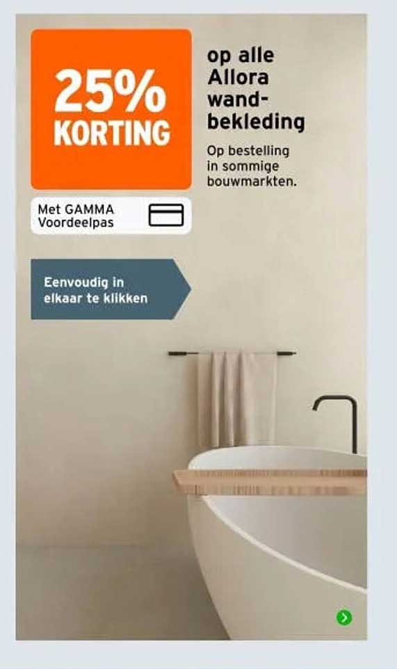 25% korting op alle Allora wandbekleding