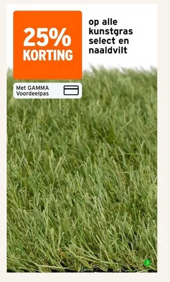 25% KORTING op alle kunstgras select en naaldvilt